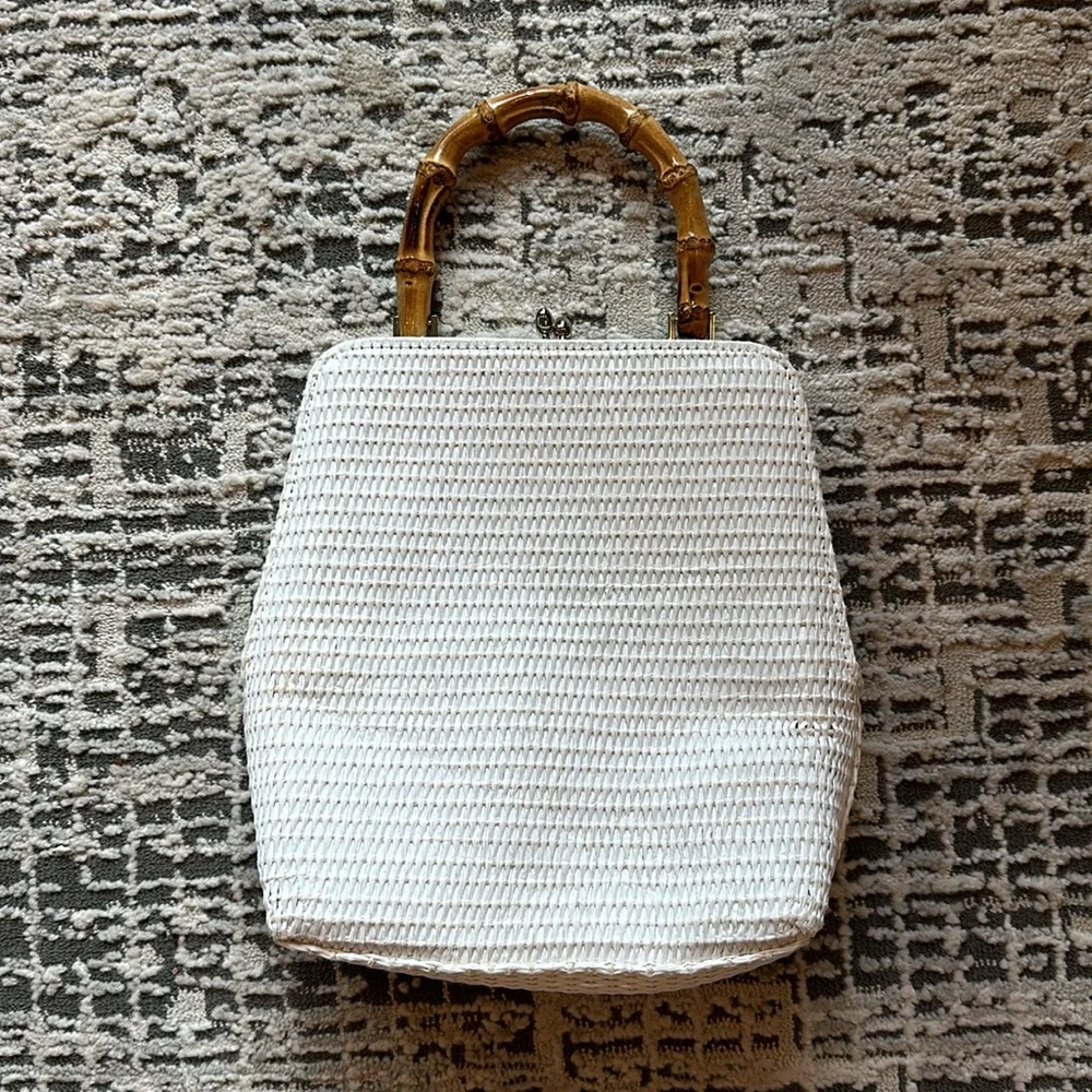 Vintage purse with bamboo handle in excellent Condition - Picture 5 of 8